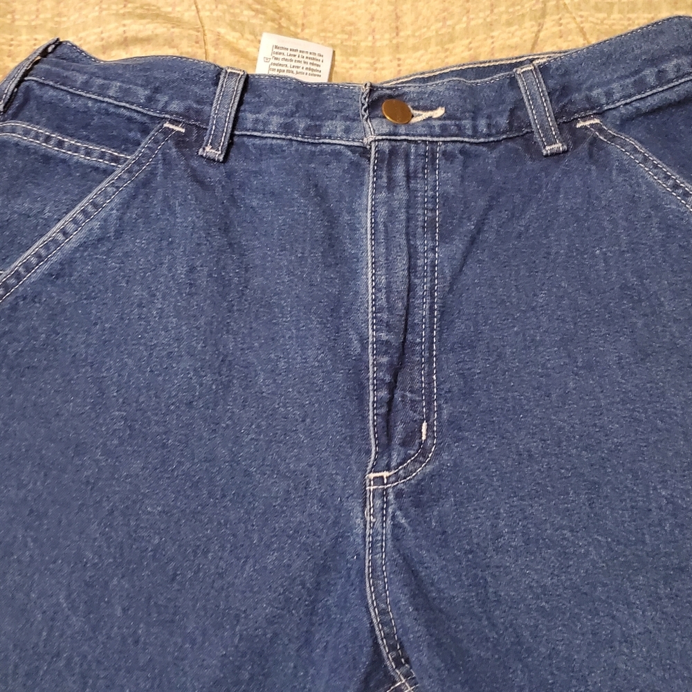 Vtg Carhartt Carpenter Jeans 32x32 B13 DST Loose-Fit Washed Darkstone Denim - Picture 2 of 8